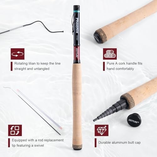 12ft Tenkara Fishing Rod Kit Carbon Fibre Cork Handle Waist Pack Set