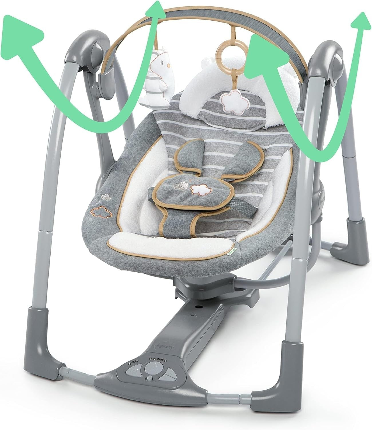 2in1 Baby Swing and Infant Seat with Music Vibrations Adjustable Portable Teddy