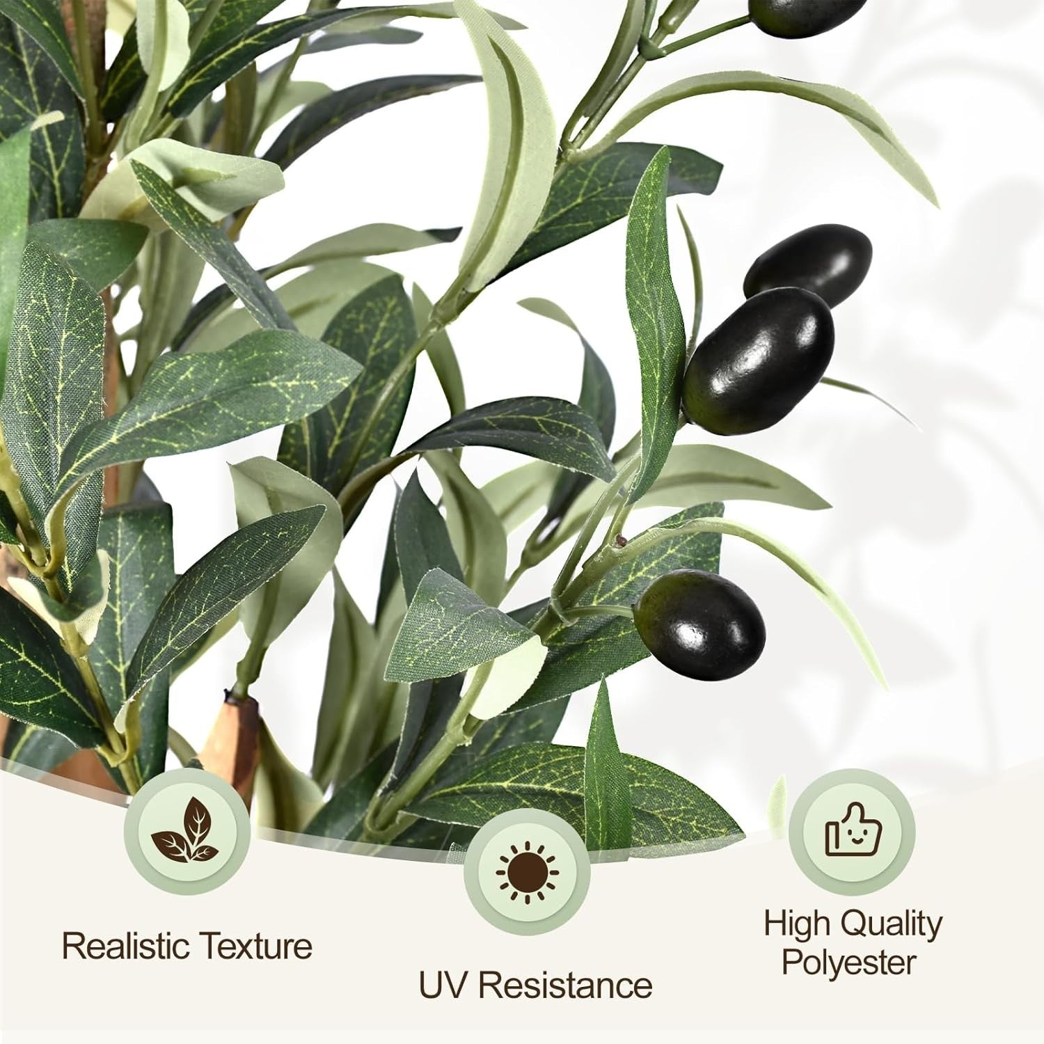 7-ft Artificial Olive Tree 210cm Potted Faux Olive Plant with Fruits Home Decor