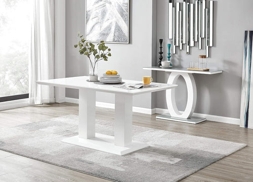 Modern White Gloss Dining Table Rectangular 150cm – Sleek & Durable