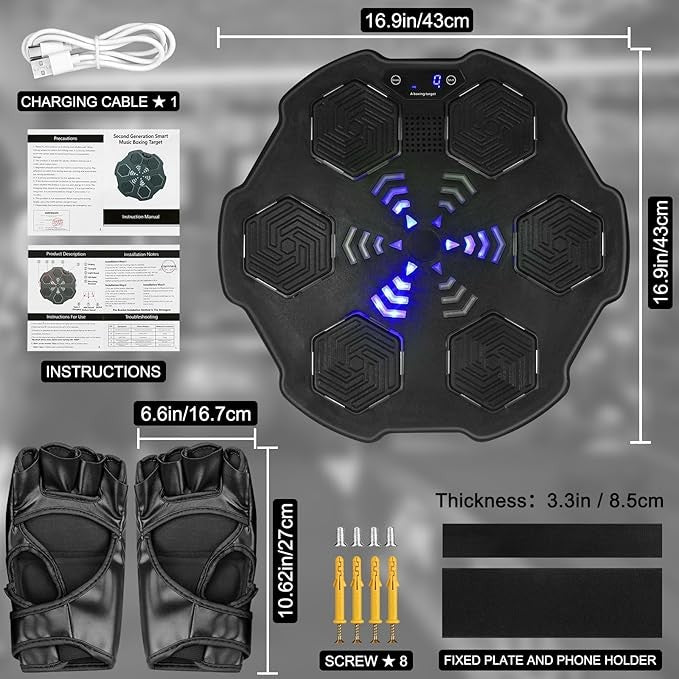 Smart Music Boxing Machine LED Wall Target Interactive Reaction Trainer