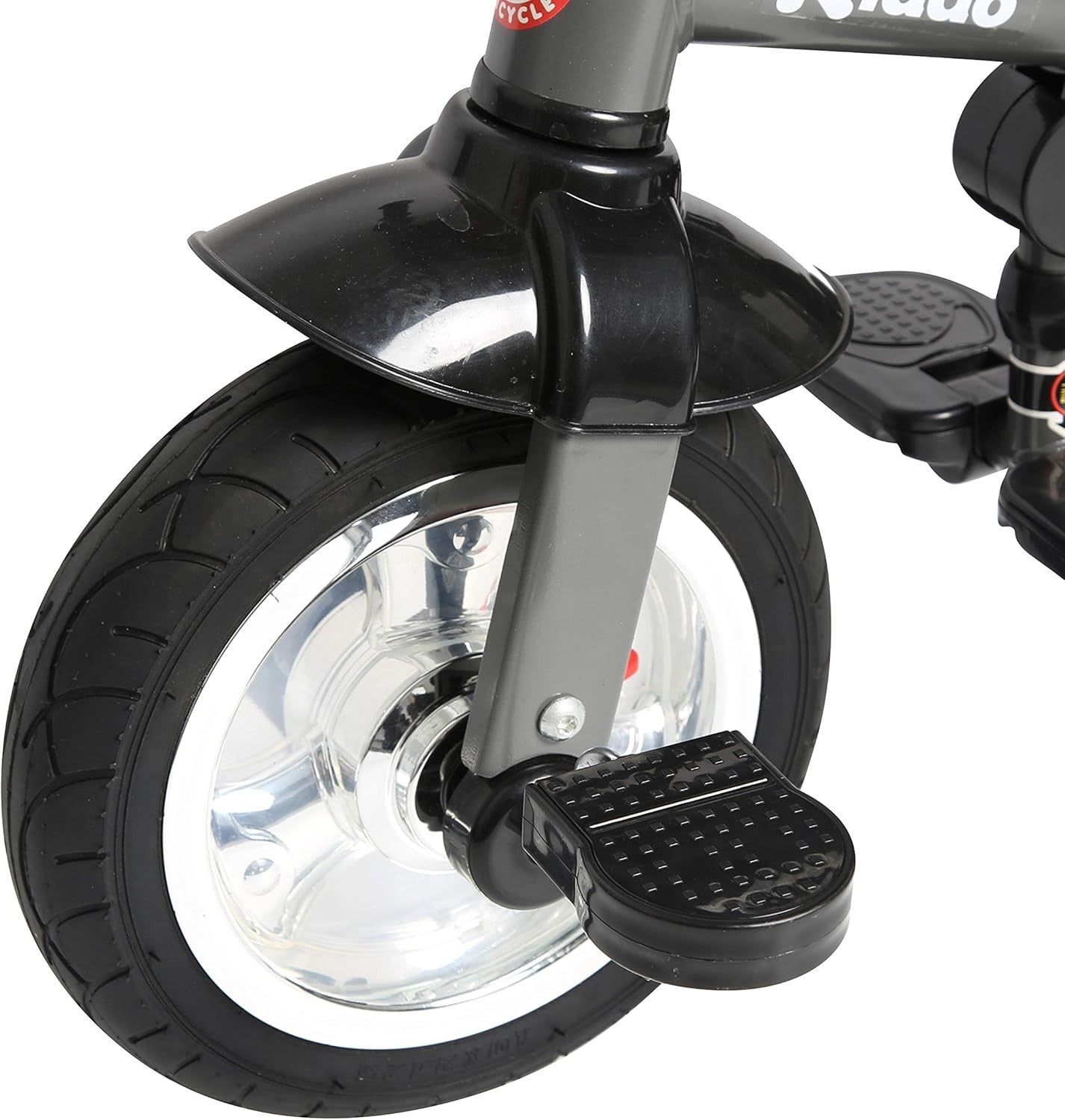 4 in 1 Kids Tricycle Rotating Seat Sun Canopy Parent Push Trike Grey