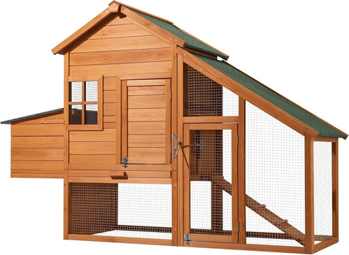Wooden Chicken Coop Enclosure Nesting Box Run Mesh Tray Outdoor