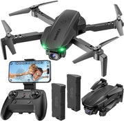 Foldable 1080P Camera Drone w/ Optical Flow 360° Flip Headless Mode 2 Batteries