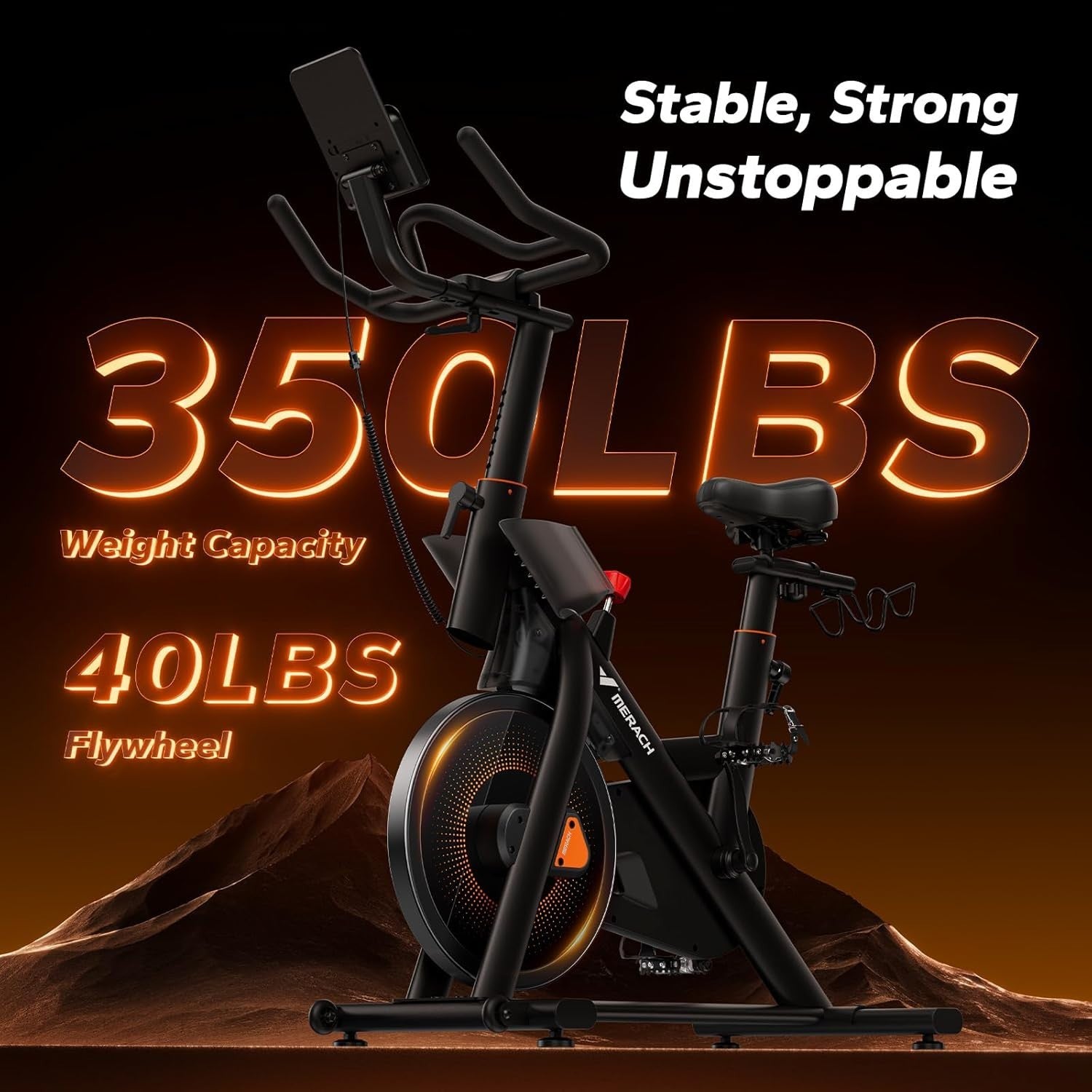 Self-Powered Magnetic Spin Bike w/ 40lb Flywheel, APP Sync, Auto Resistance