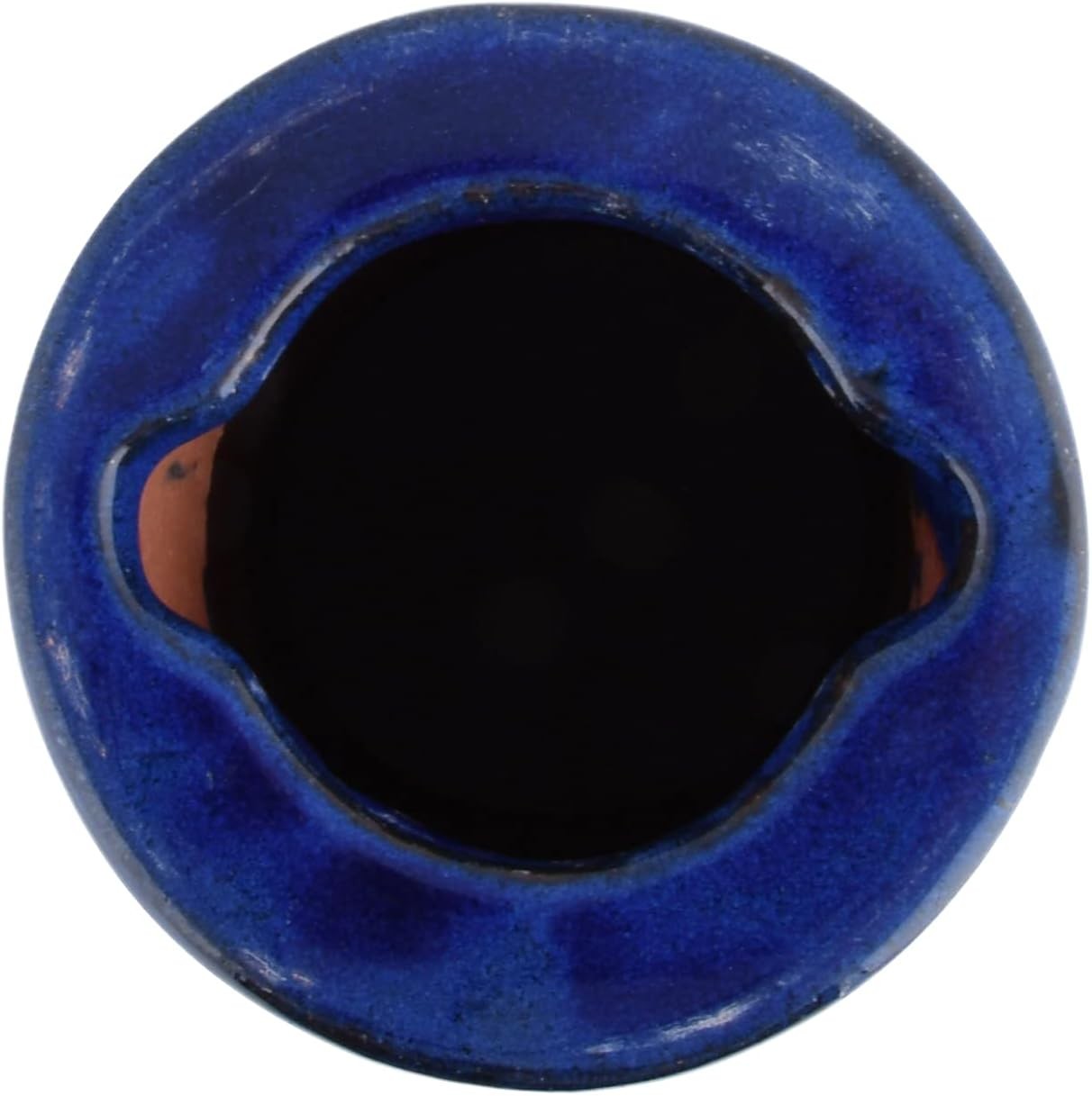 Blue Ceramic Bird Bath Garden Ornament Pedestal Bowl Outdoor Feeder Decor