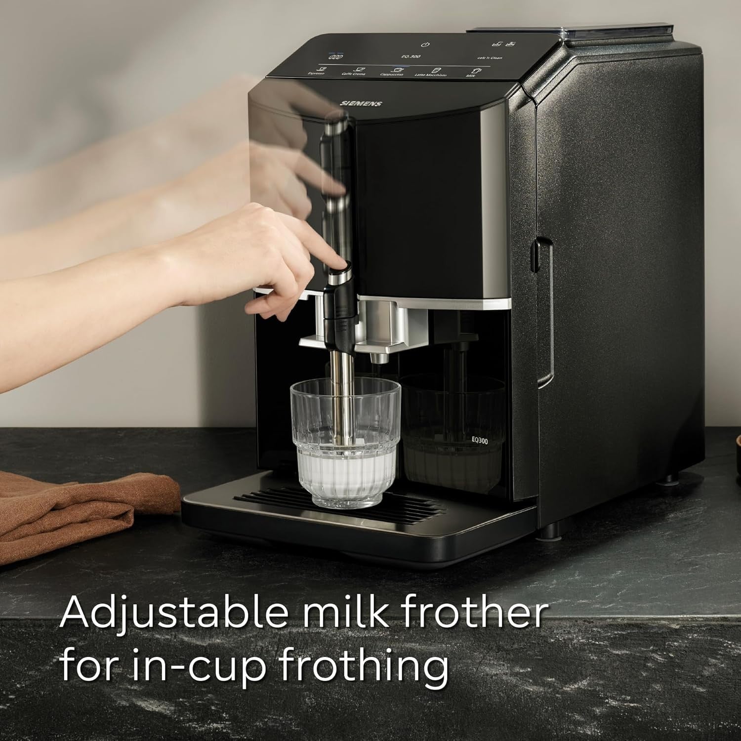 Fully Automatic Bean-to-Cup Coffee Machine with Milk Frother, One-Touch Drinks
