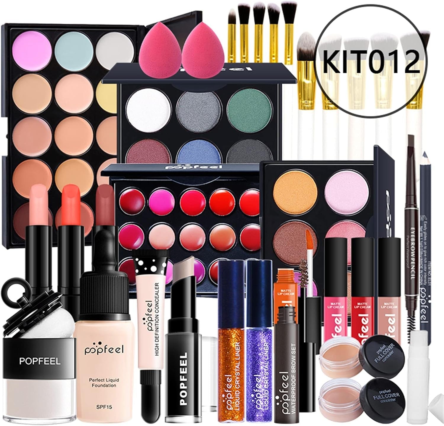 Pro Makeup Kit 7‑Piece Full Face Set – Eyeshadow, Concealer & Brushes