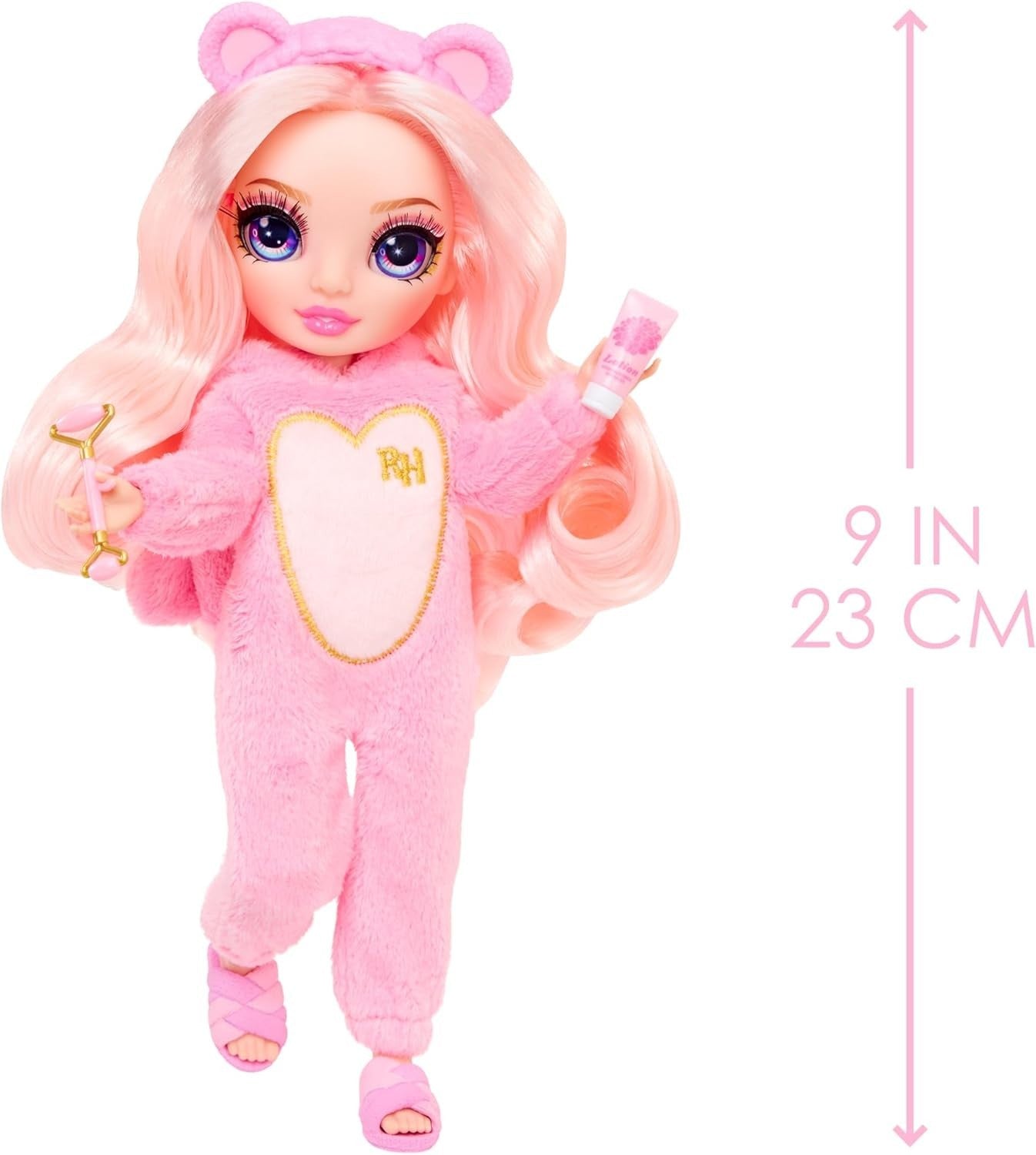 Pink PJ Party Doll 22cm Poseable Sleepwear Slippers Spa Set