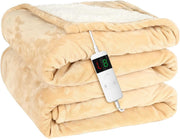 Electric Heated Throw Blanket 180x200cm Sherpa Fleece 10 Heat Auto Off