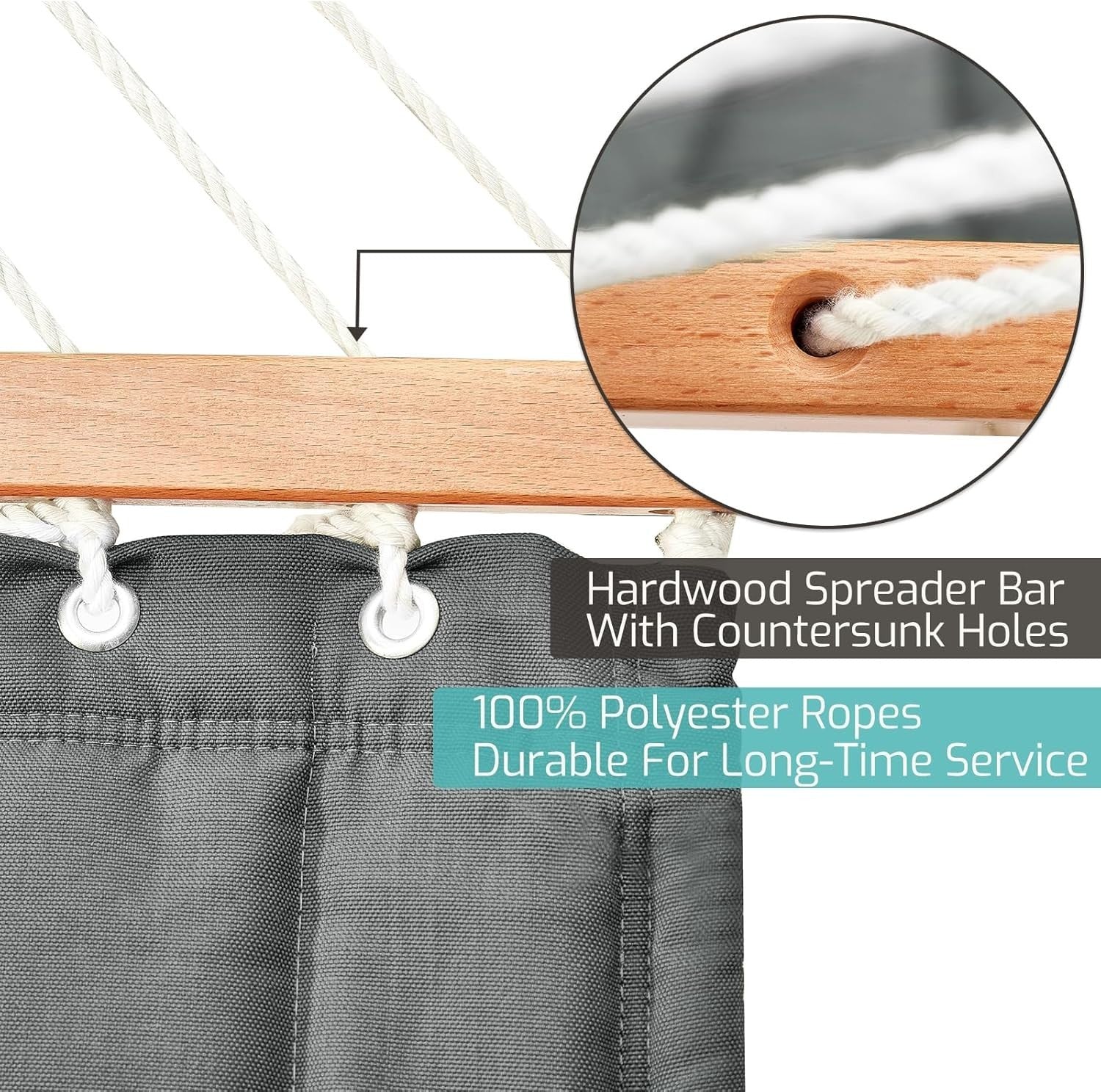 Luxury Quilted Double Hammock w/ Spreader Bars & Pillow | 450lbs | Outdoor