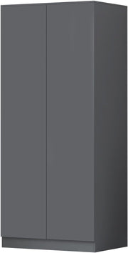 Dark Grey 2-Door Double Wardrobe 180cm | Scratch-Resistant, Space Saving
