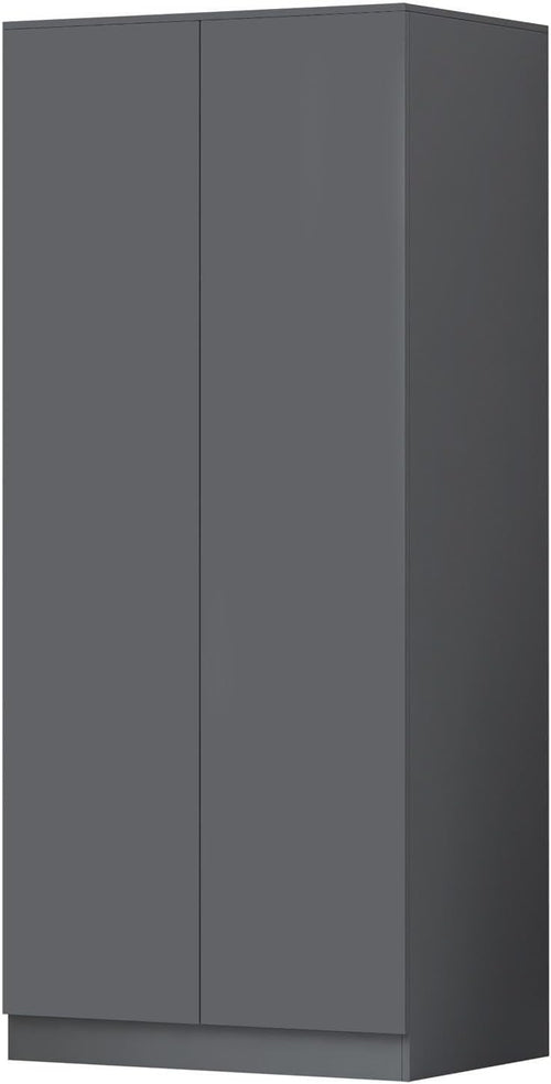 Dark Grey 2-Door Double Wardrobe 180cm | Scratch-Resistant, Space Saving