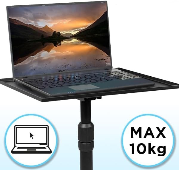 Adjustable Projector Stand on Wheels Laptop Trolley Height Adjustable Table