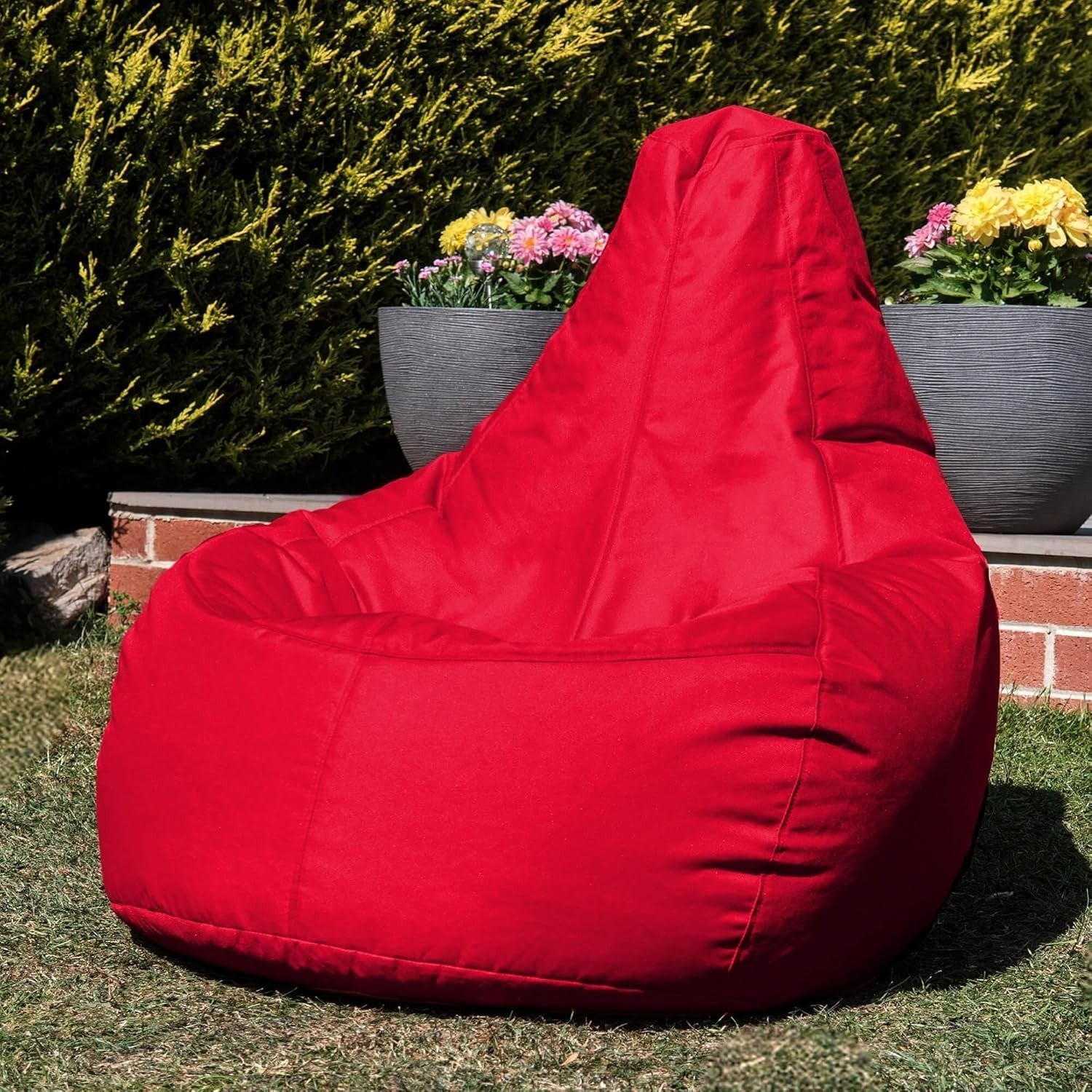 Waterproof Red Gaming Bean Bag Chair Indoor Outdoor Recliner Seat