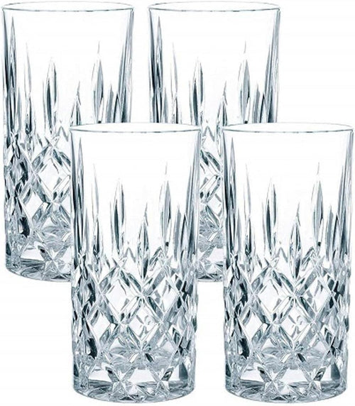 Crystal Highball Glasses Set of 4 | 375ml Cut Glass Tumblers for Cocktails