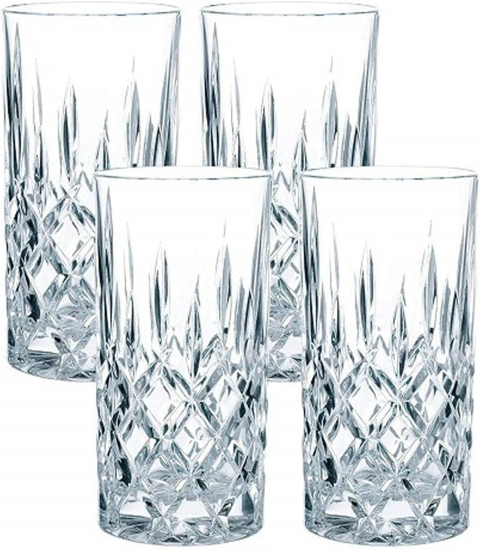Crystal Highball Glasses Set of 4 | 375ml Cut Glass Tumblers for Cocktails