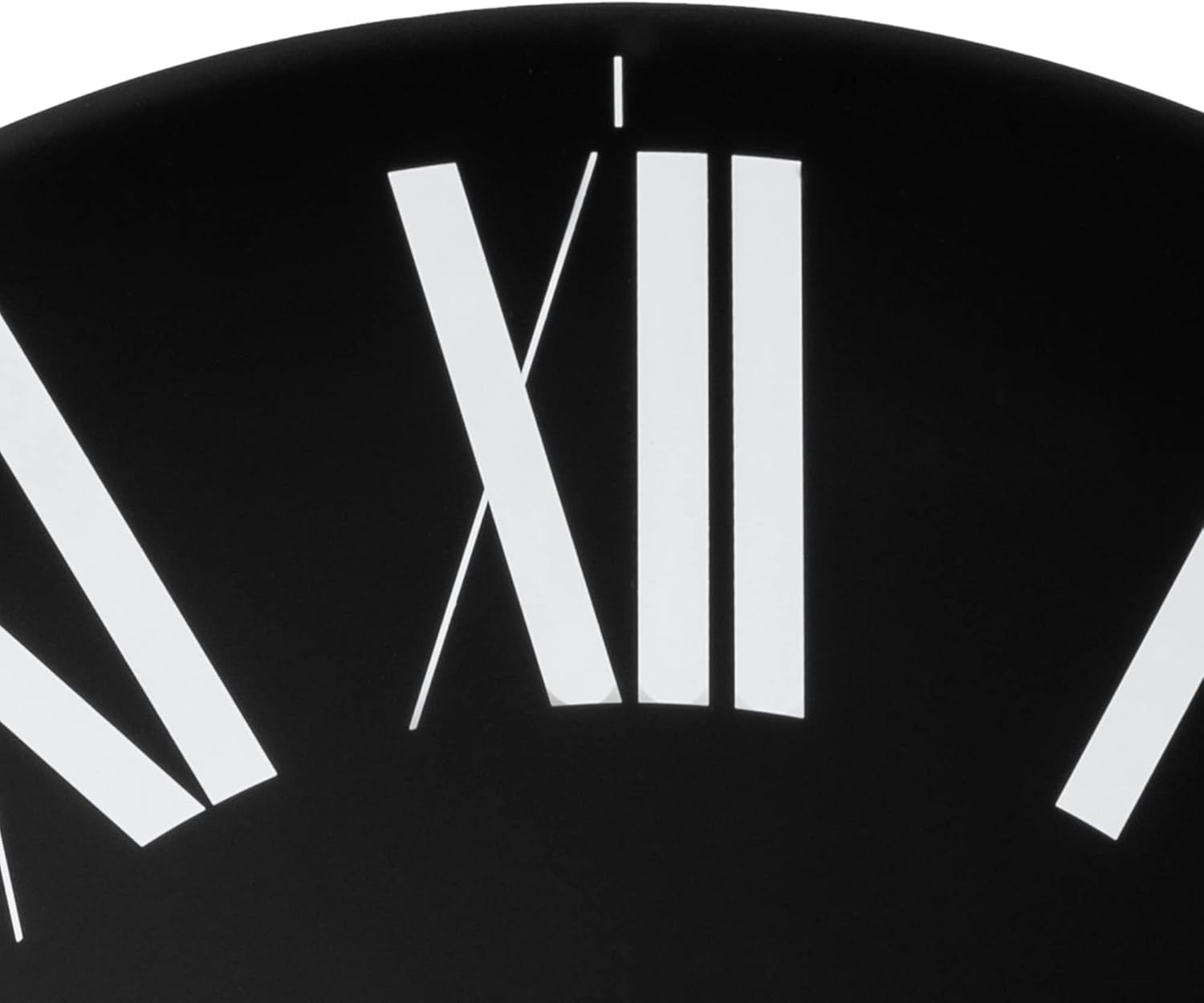 Modern Silent Quartz Wall Clock Black 36cm Large Roman Numerals Decor