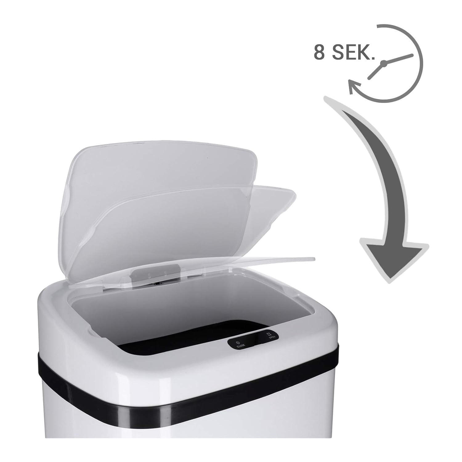 50L Automatic Sensor Kitchen Bin Touchless Soft White
