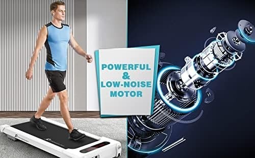 Ultra-Quiet Under Desk Walking Pad 0.8–8km/h Slim Treadmill w/ LED & Remote