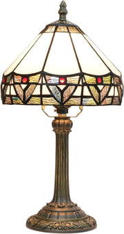 Stained Glass Table Lamp Rome Style 8x14 Inch Bedside Light Decor
