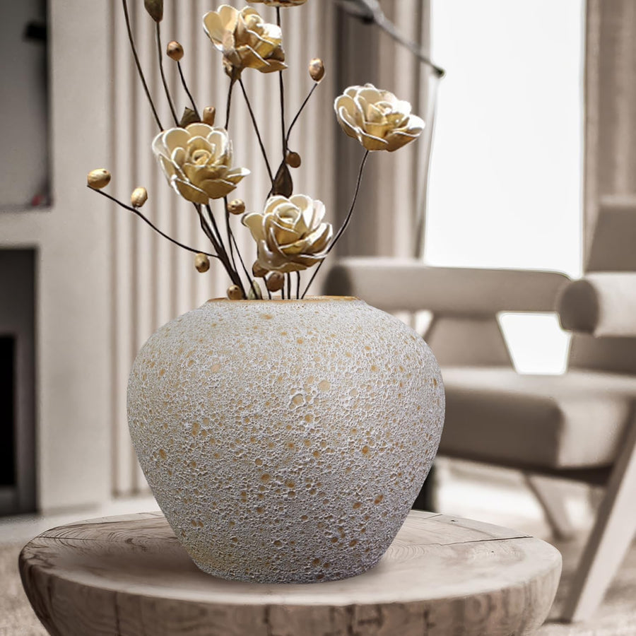 Large Ceramic Rustic Farmhouse Vase Vintage Boho Table Flower Decor 22.9cm