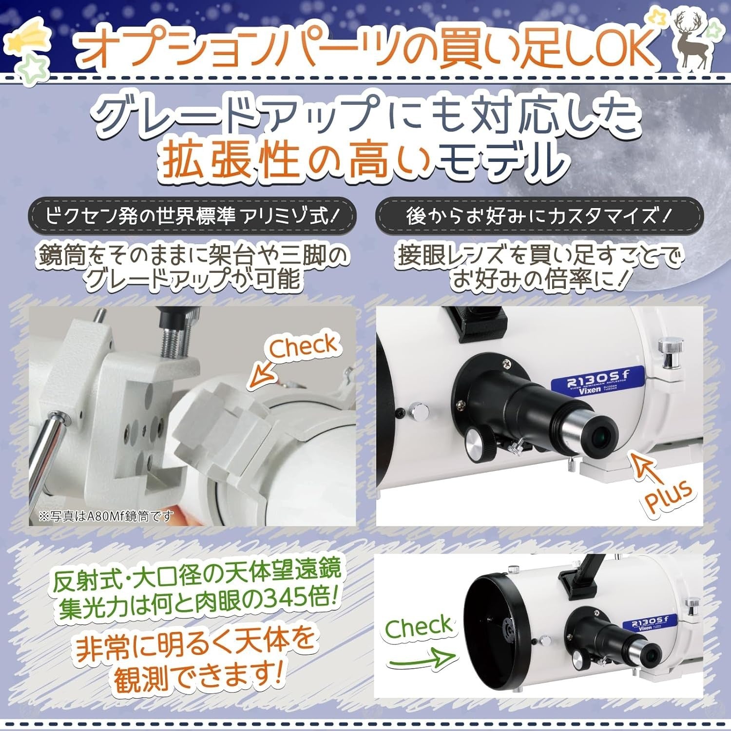 130mm Reflector Telescope 650mm F5 Portable AZ Mount Deep Sky Viewing