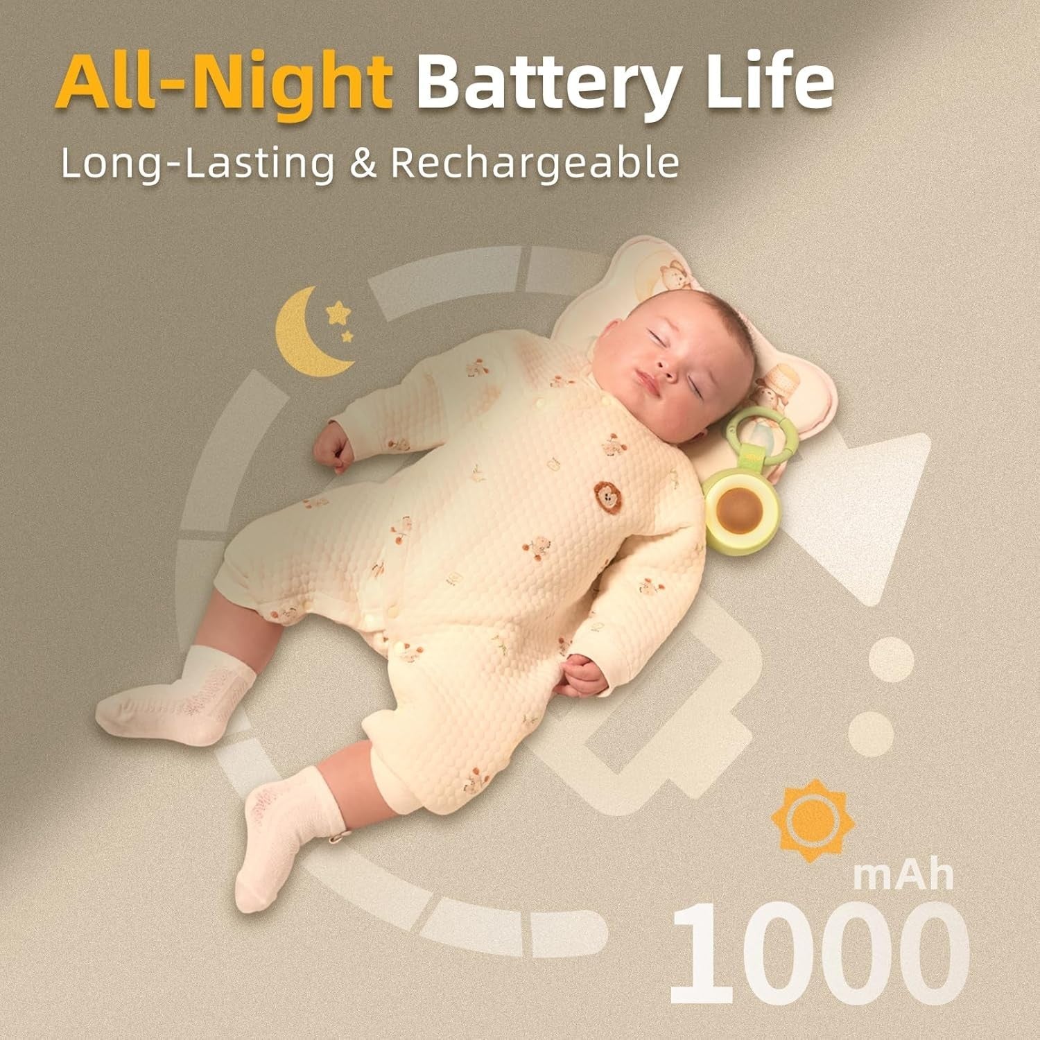 Portable White Noise Machine for Baby & Adults | 30 Soothing Sounds & Night Ligh