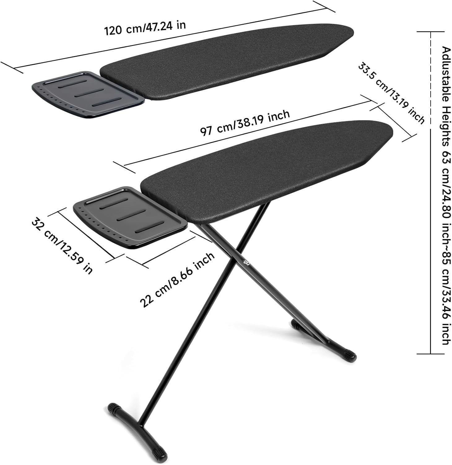 Compact Ironing Board Adjustable Height Heat Resistant Silicone Iron Rest