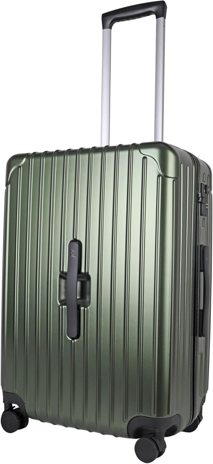 Medium Check In Suitcase Hard Shell TSA Lock Spinner Wheels Cupholder