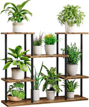 6 Tier Metal Wood Plant Stand Indoor Outdoor Corner Flower Pot Shelf Rack