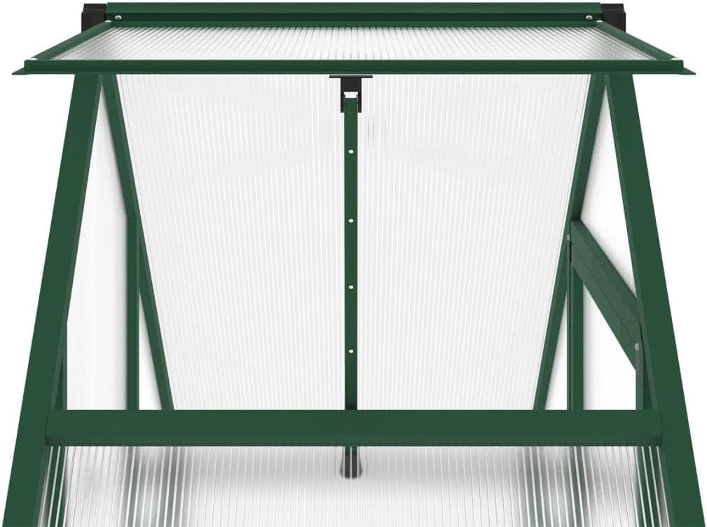 Aluminium Walk-In Greenhouse 169x58x202cm Green Polycarbonate with Base