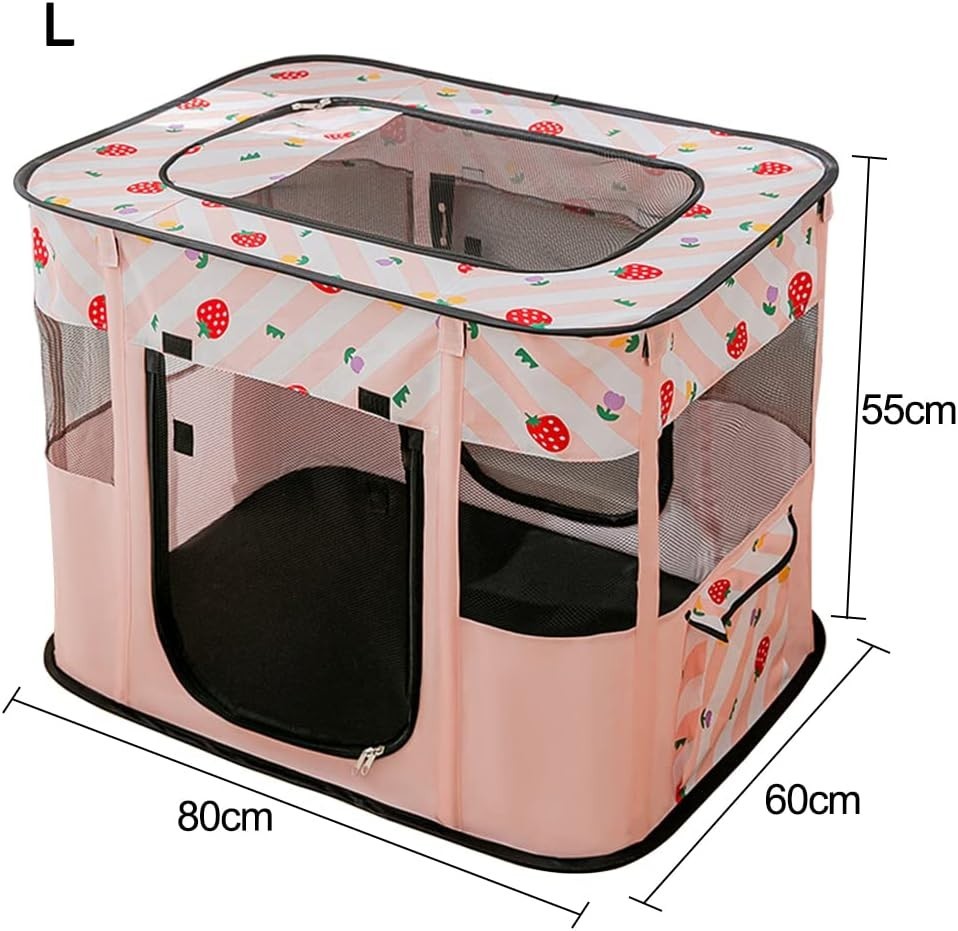 Foldable Pet Playpen Tent | Portable Puppy Cat Kennel Fence 80x60x55cm
