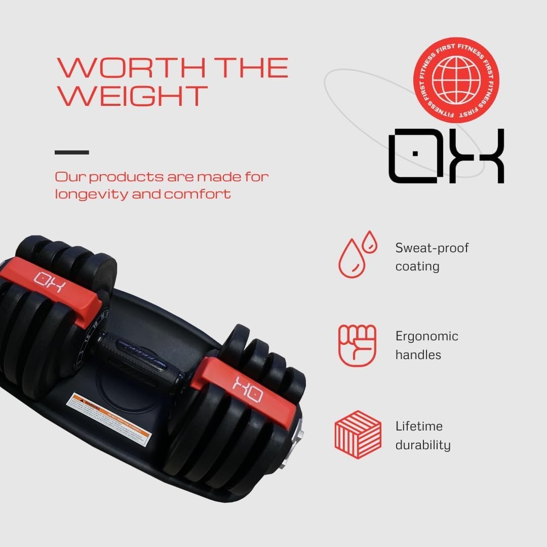 40KG Adjustable Dumbbells Pair 16-Level Quick Select Space Saving Home Gym
