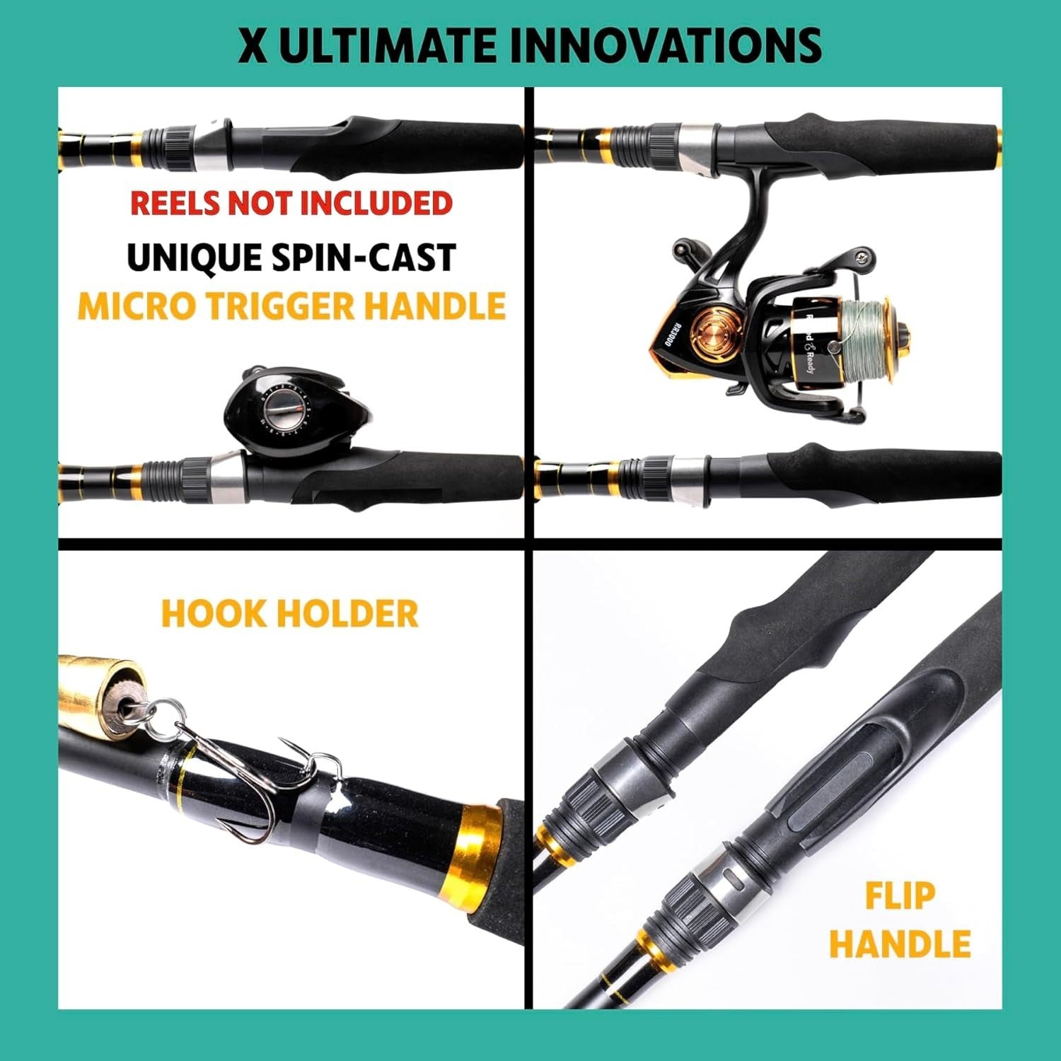 X Ultimate Travel Fishing Rod – 25+ Techniques, Spin, Baitcast, Fly