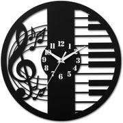 Music Note & Piano Key Wall Clock – Modern Silent Quartz 12" Acrylic Decor