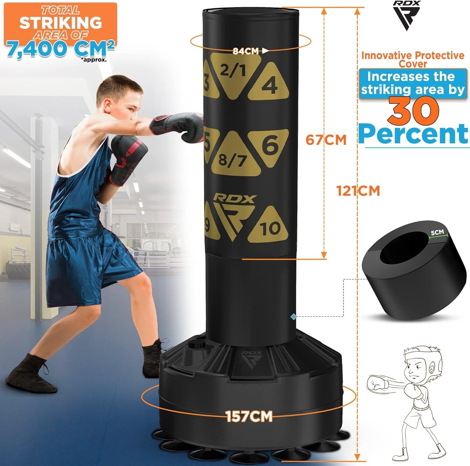 Kids Freestanding Kickboxing Punch Bag 4FT Heavy Target Base Set