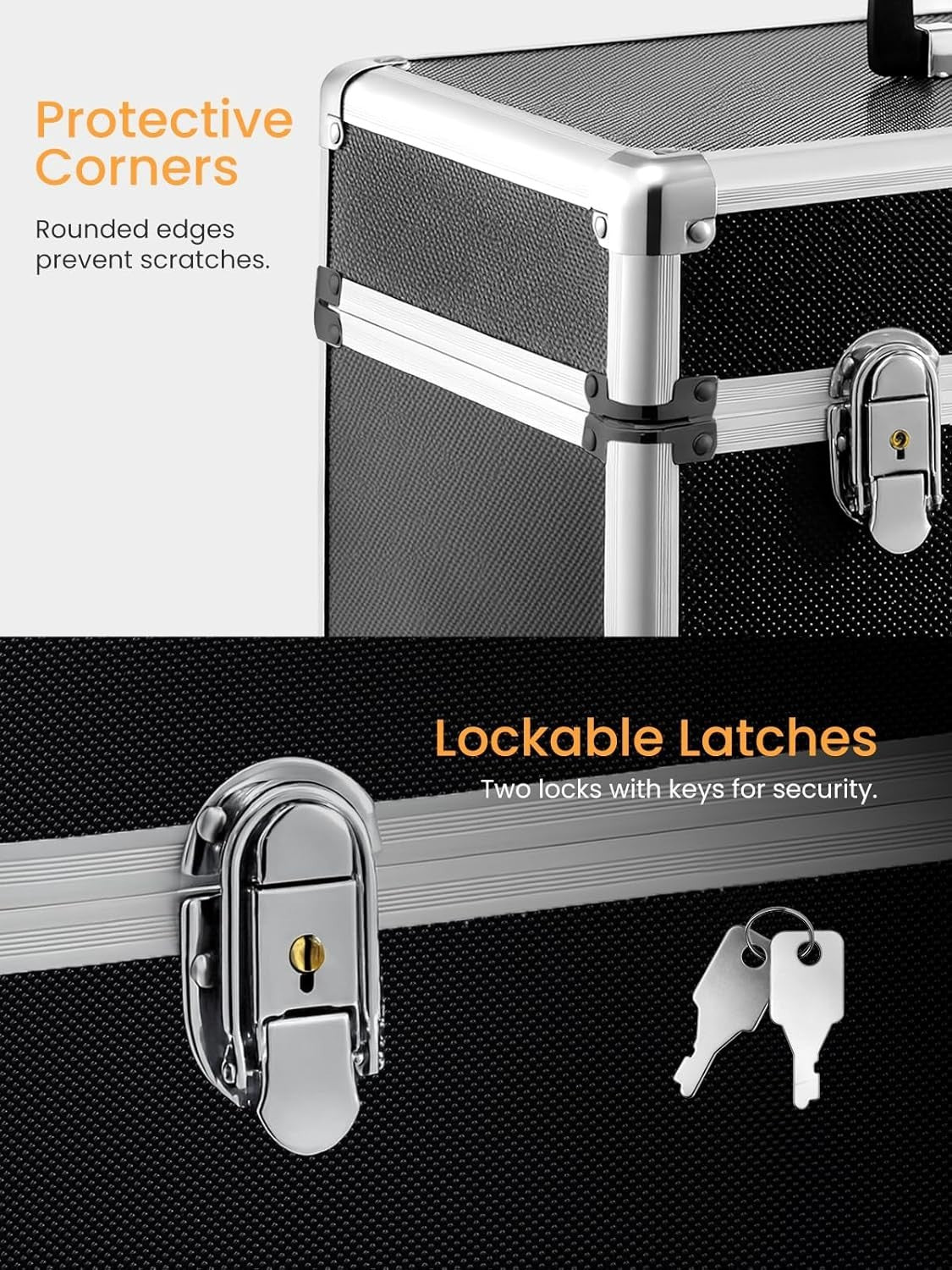 LP Vinyl Record Storage Case Lockable Aluminium DJ Carry Box Holds 50