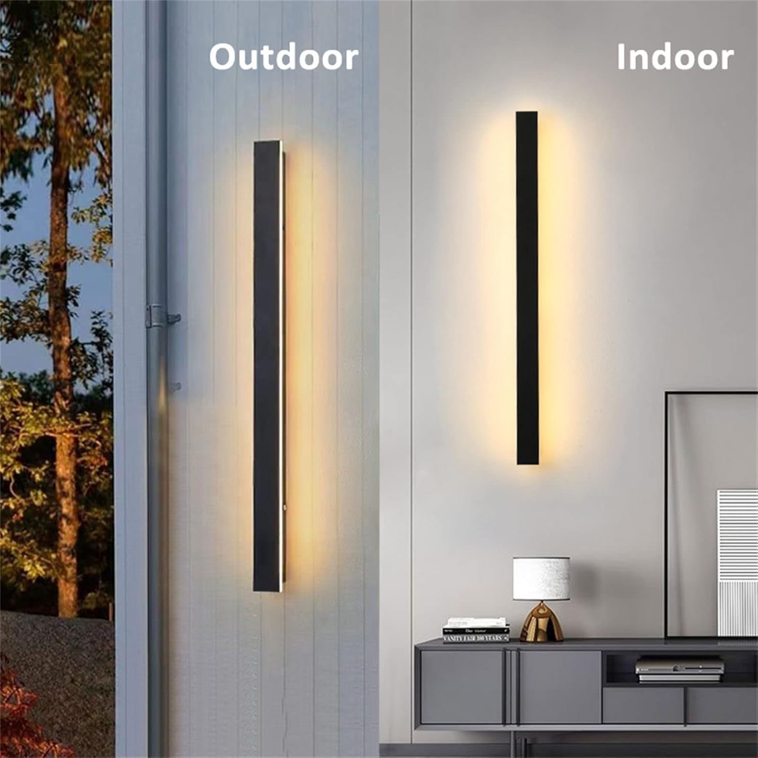 120cm 66W Dimmable LED Wall Light w/ Remote – IP65 Outdoor Sconce