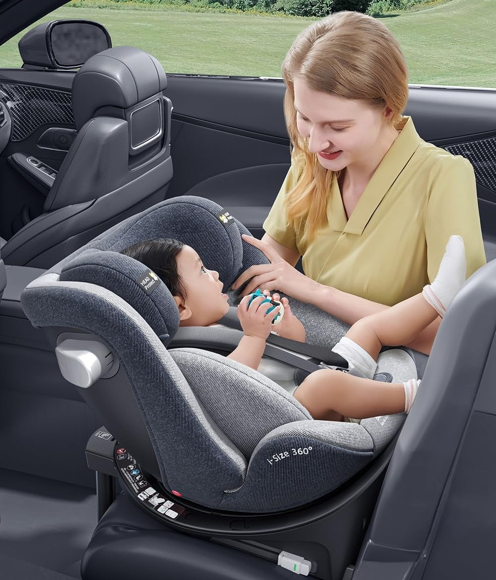 360° Swivel i-Size Baby Car Seat ISOFIX 40–150cm Newborn to 12 Years