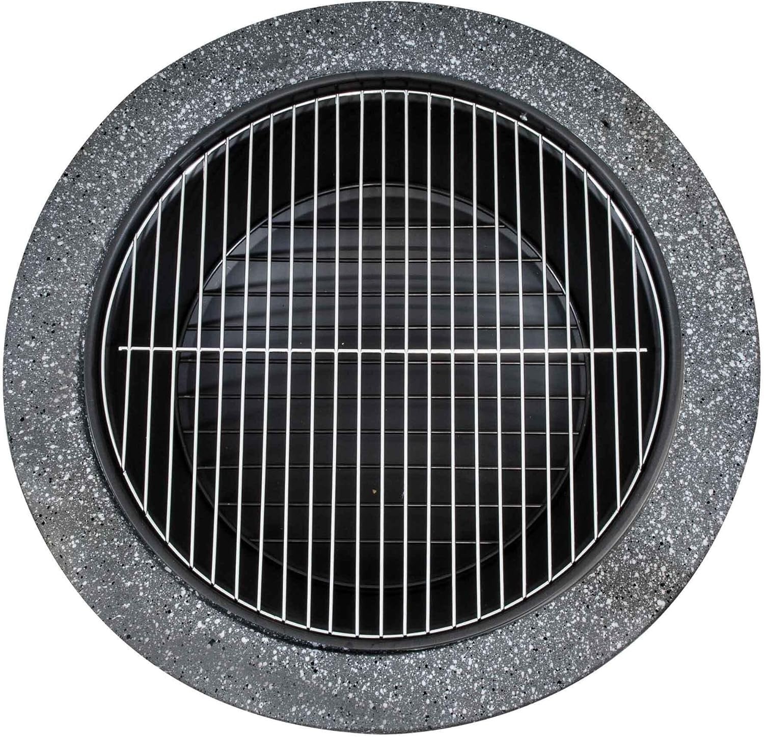 75cm Outdoor Round Fire Pit BBQ Grill with Mesh Safety Lid & Heat-Resistant