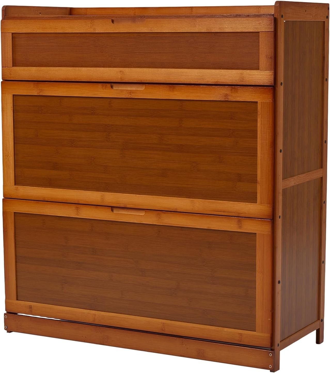 5-Tier Bamboo Shoe Cabinet with Flip Doors, 80x33x85 cm Brown