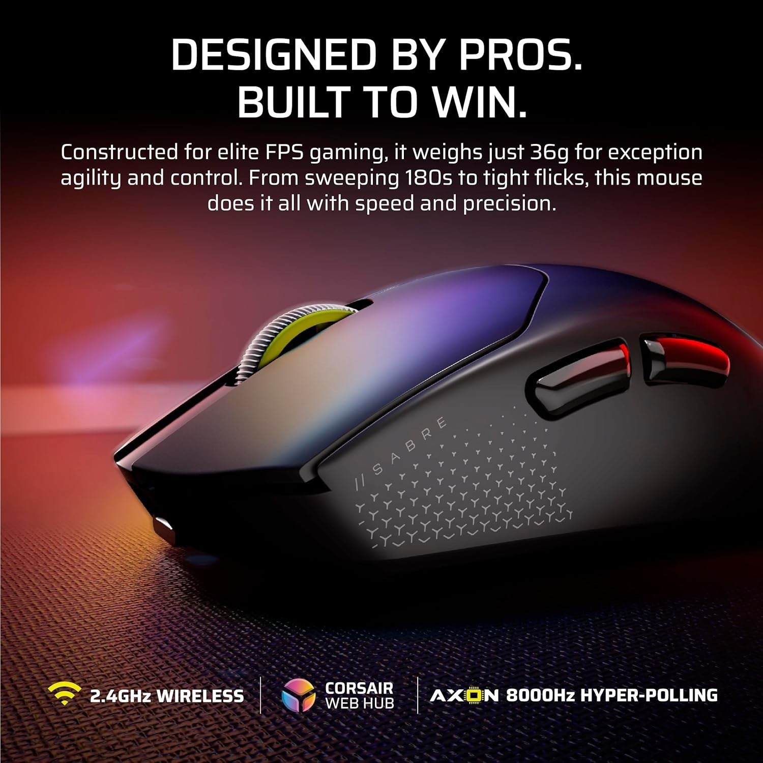 White Ultralight Wireless Gaming Mouse 33K DPI 8000Hz 36g FPS