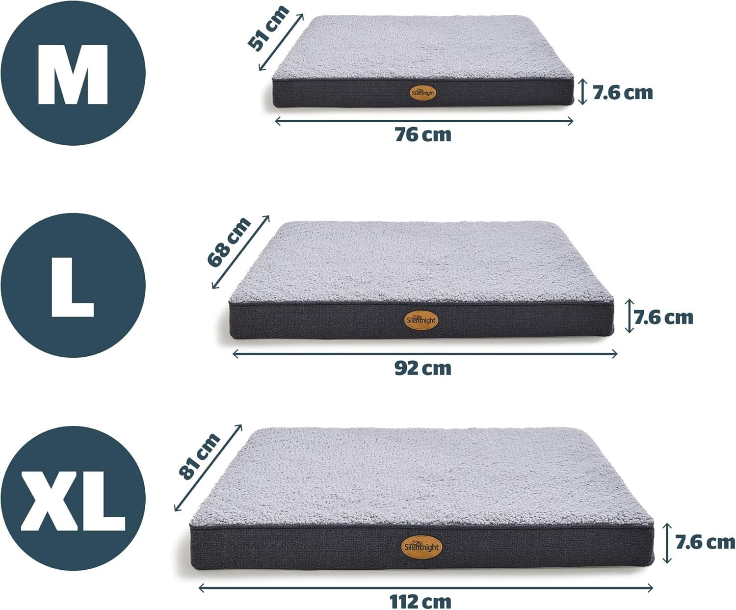 Large Orthopedic Dog Crate Bed 92x68x7.6cm Washable Mat