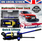 2 Ton Low Profile Hydraulic Trolley Jack 135–350mm w/ Carry Case Heavy Duty Car