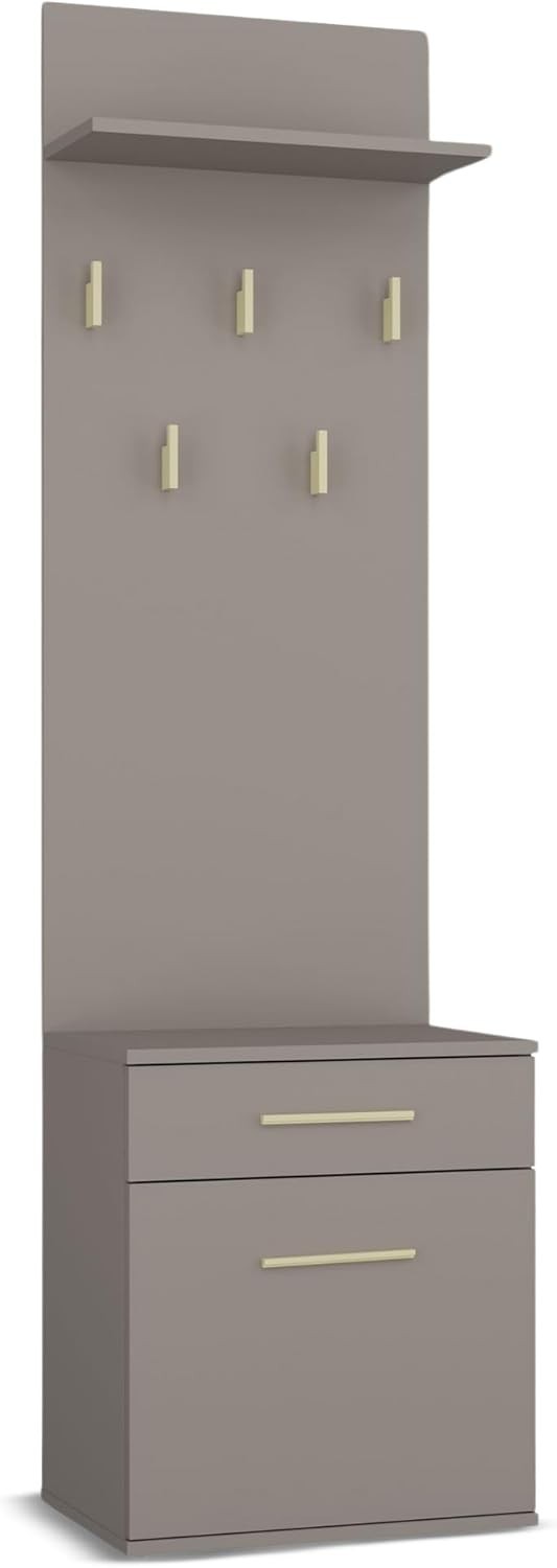 Modern Clay Double Wardrobe with Hooks, Drawers & Shoe Storage 180cm