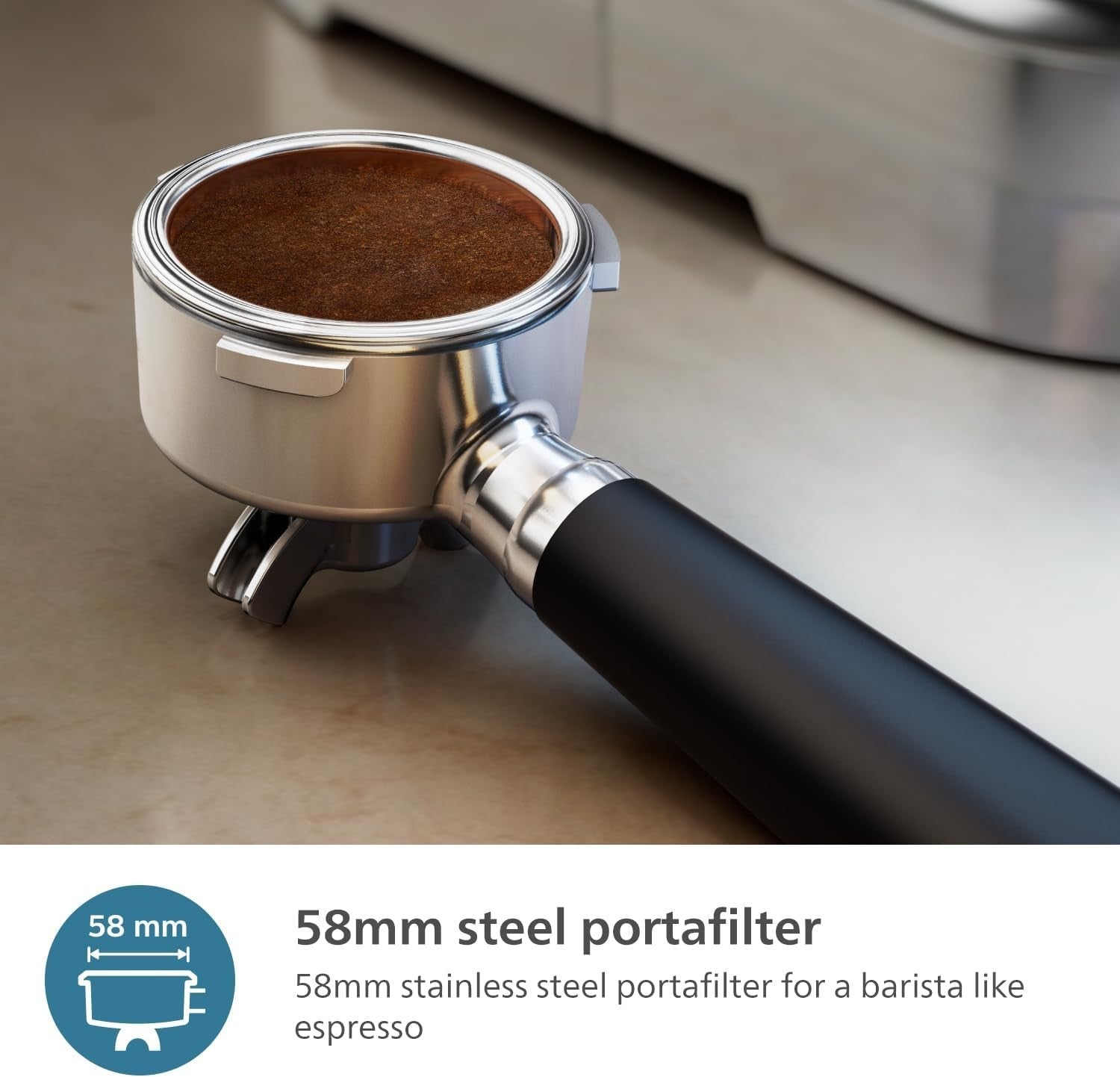 Semi Automatic Espresso Coffee Machine | 280g Bean Grinder | Dual Shot 1350W