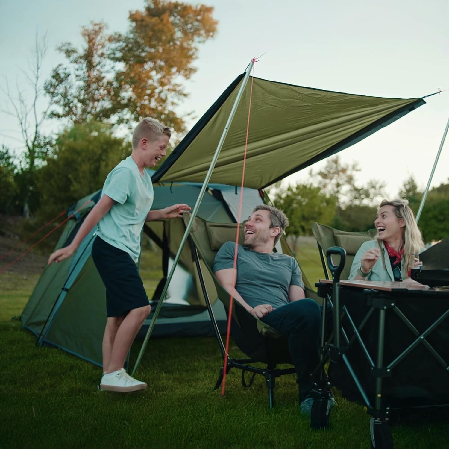 4 Person Pop Up Camping Tent Waterproof w/ Porch