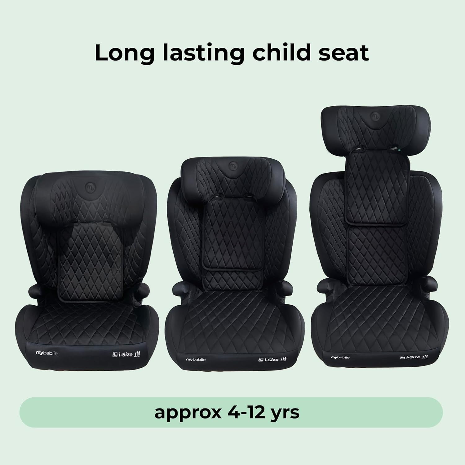 Highback Booster Car Seat ISOFIX Group 2/3 4–12Y i-Size Adjustable Headrest
