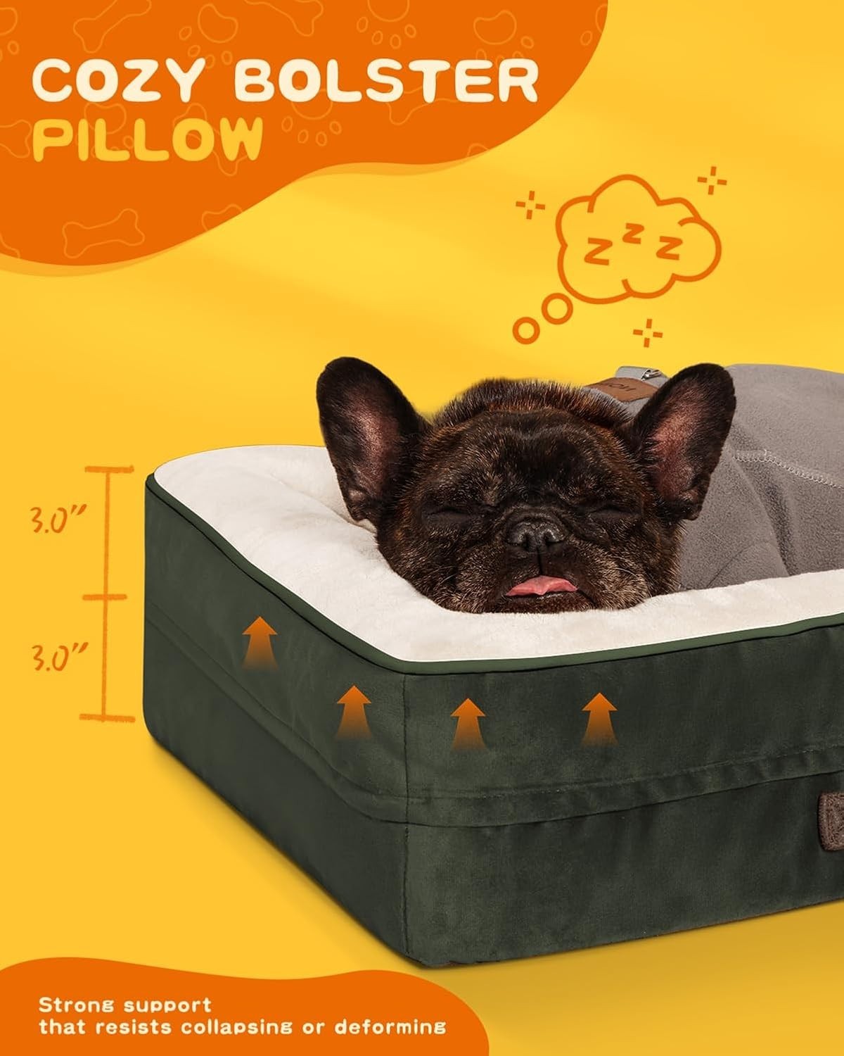 Medium Orthopedic Cat & Dog Bed Waterproof Washable 61x46cm